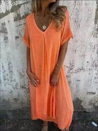 Full Size V - Neck Short Sleeve Midi Dress Plus Size - Update AvenueEffortless Elegance: DressesTrendsi10010080568764410010080568764467424148 - b368 - 4ddc - 9305 - ed411c4cd921 - MaxTangerine