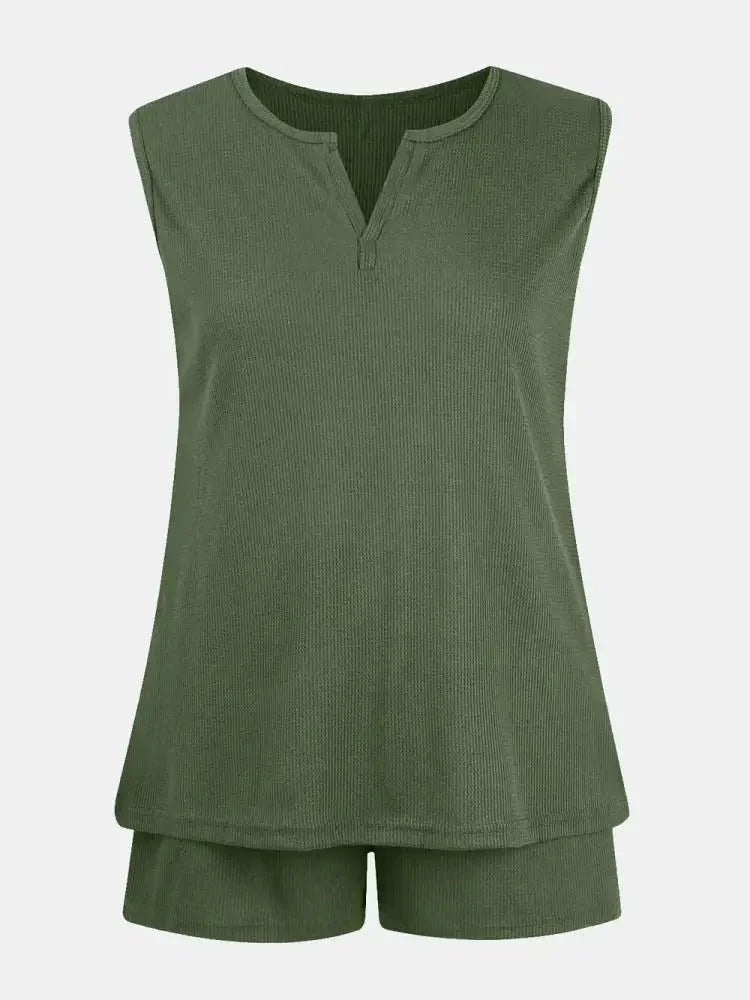 Full Size Waffle - Knit Notched Top and Shorts Set - Update AvenueVacation StyleTrendsi1001009920372781001009920372785cbb7cda - f62b - 4dea - ac26 - 718631588e68 - MaxArmy Green
