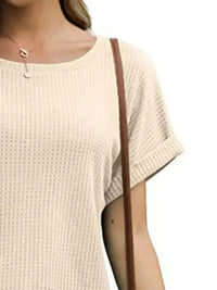 Full Size Waffle Knit Relaxed Fit T-Shirt Plus Size - Update AvenueT-ShirtsTrendsi10010074313076710010074313076732dedf7c - d3fa - 4add - a193 - 402392325b76 - Max - OriginApricot