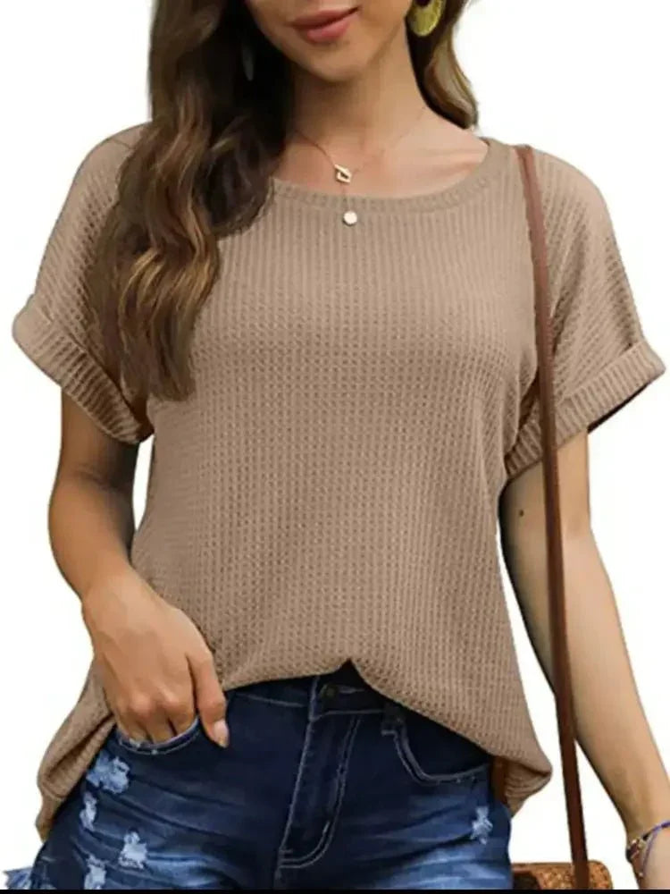 Full Size Waffle Knit Relaxed Fit T-Shirt Plus Size - Update AvenueT-ShirtsTrendsi1001007431366271001007431366279a266813 - a1c9 - 4192 - 8e76 - 4ec909e5336a - Max - OriginKhaki