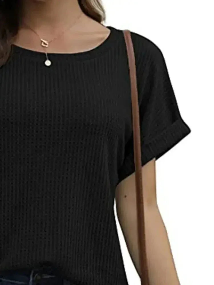 Full Size Waffle Knit Relaxed Fit T-Shirt Plus Size - Update AvenueT-ShirtsTrendsi100100743137070100100743137070f60d2490 - 2767 - 4916 - a812 - 841ea1ae2dd9 - Max - OriginBlack