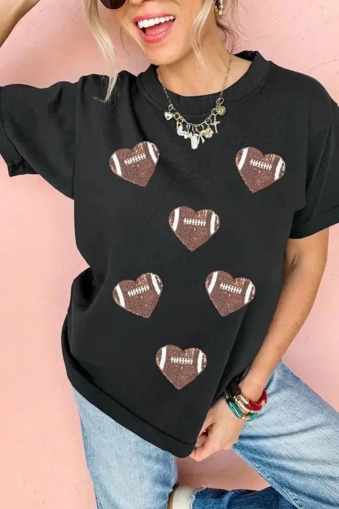 Game Day Football Heart Round Neck T-Shirt - Update AvenueT-ShirtsTrendsi100100011601587100100011601587dae55efa - b064 - 4f15 - 8595 - b592c0c2612e - Max - OriginBlack
