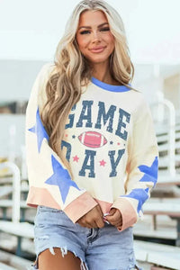 GAME DAY Star Patch Round Neck Long Sleeve Sweatshirt - Update AvenueHonor the Stars and StripesTrendsi10010021271113110010021271113143c3ef07 - 03e9 - 4443 - 9dff - c1dfd09631dc - MaxIvory
