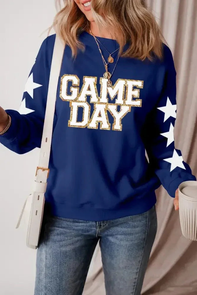 GAME DAY Star Round Neck Long Sleeve Sweatshirt - Update AvenueHonor the Stars and StripesTrendsi1001005376310001001005376310000ca335b8 - 2f05 - 4d86 - bb6c - 673616b623ba - MaxNavy