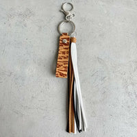 Genuine Leather Tassel Keychain