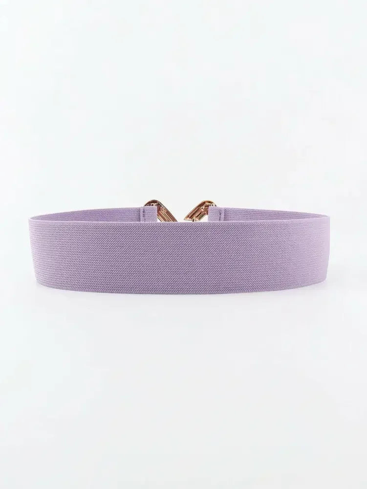 Geometric Buckle Elastic Wide Belt