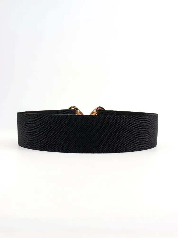 Geometric Buckle Elastic Wide Belt