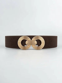 Geometric Buckle Elastic Wide Belt