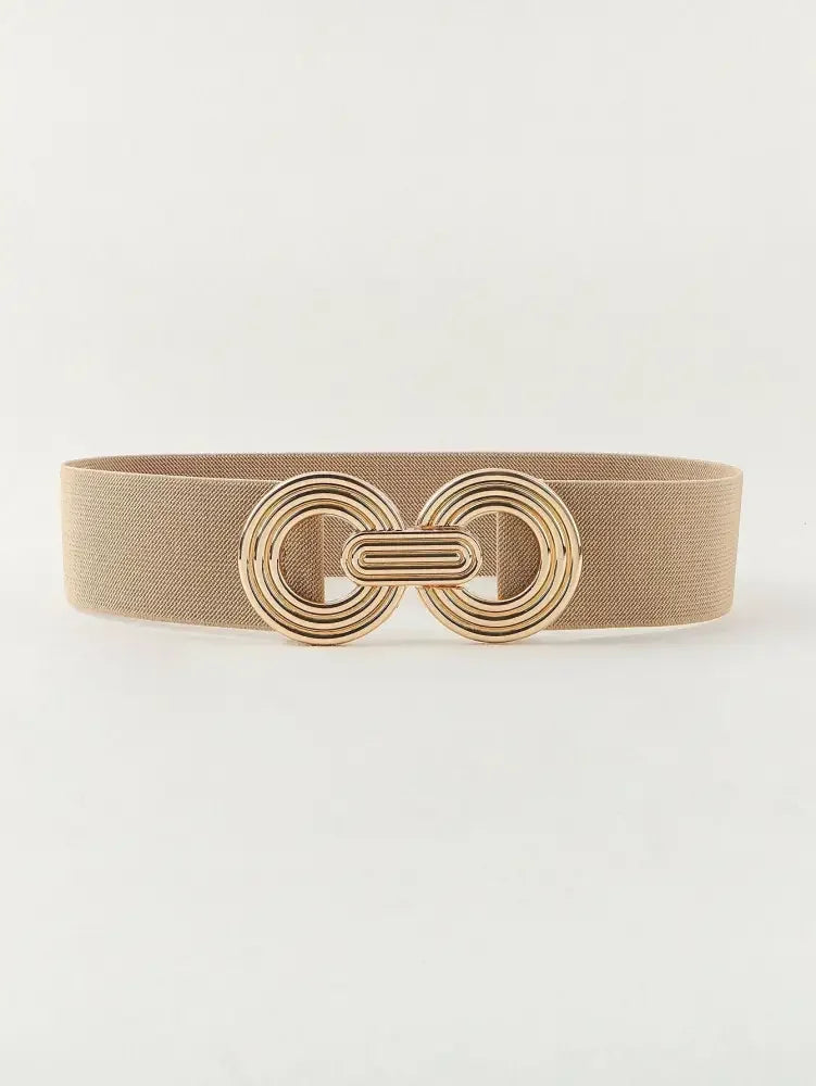 Geometric Buckle Elastic Wide Belt