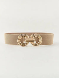Geometric Buckle Elastic Wide Belt
