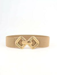 Geometric Buckle Elastic Wide Belt