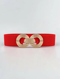 Geometric Buckle Elastic Wide Belt