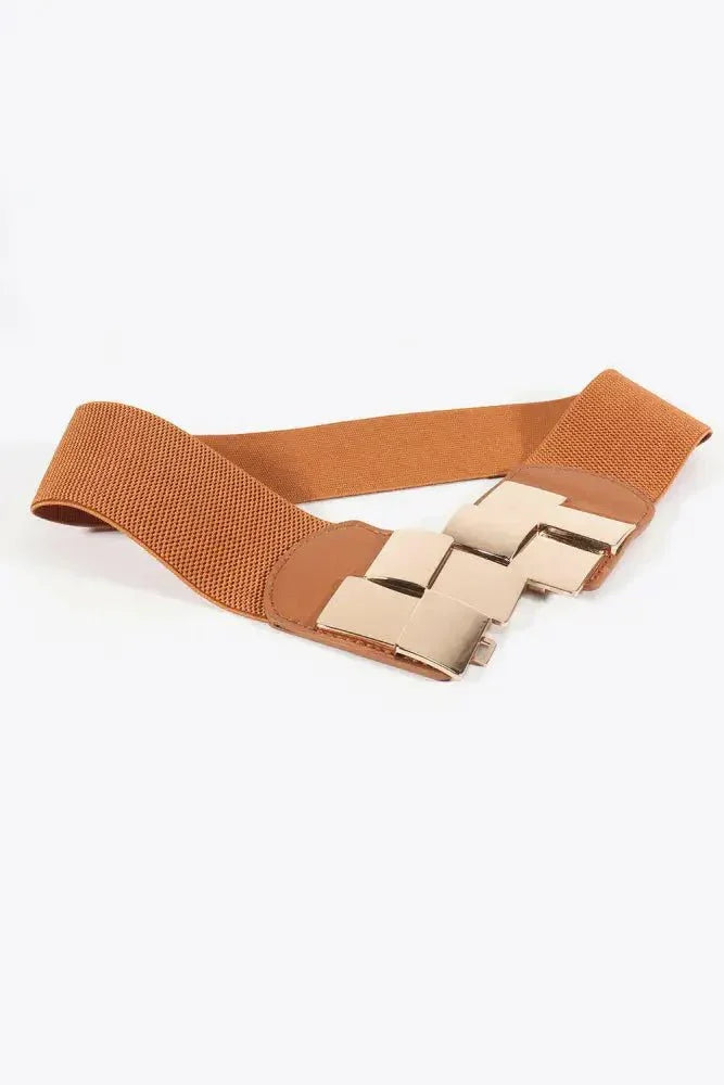 Geometric Buckle Elastic Wide Belt - Update AvenueTrendsi100100162063339100100162063339Geometric Buckle Elastic Wide BeltCaramel