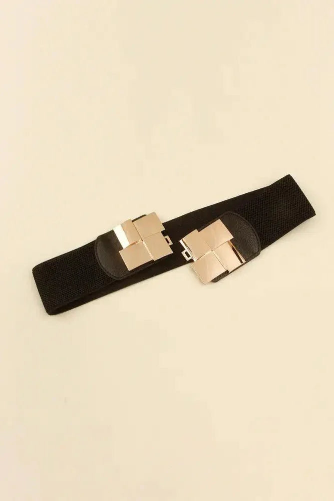 Geometric Buckle Elastic Wide Belt - Update AvenueTrendsi100100162063744100100162063744Geometric Buckle Elastic Wide BeltBlack