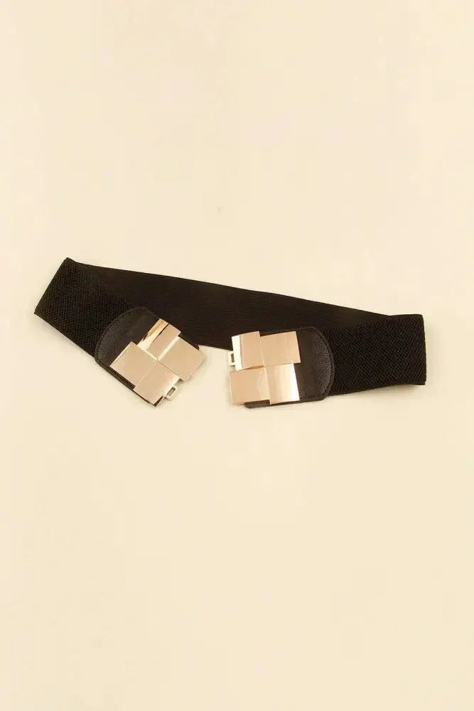 Geometric Buckle Elastic Wide Belt - Update AvenueTrendsi100100162063744100100162063744Geometric Buckle Elastic Wide BeltBlack
