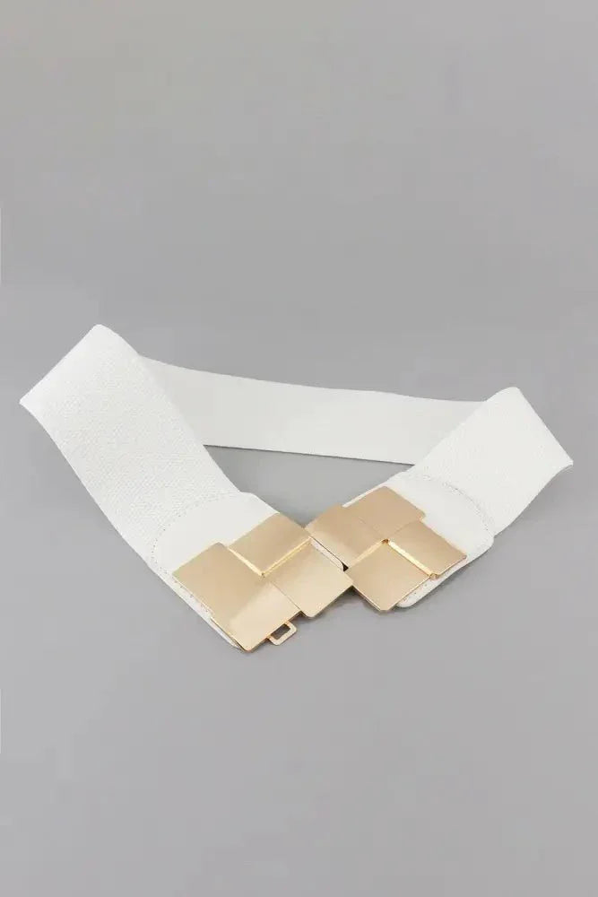 Geometric Buckle Elastic Wide Belt - Update AvenueTrendsi100100162067361100100162067361Geometric Buckle Elastic Wide BeltWhite