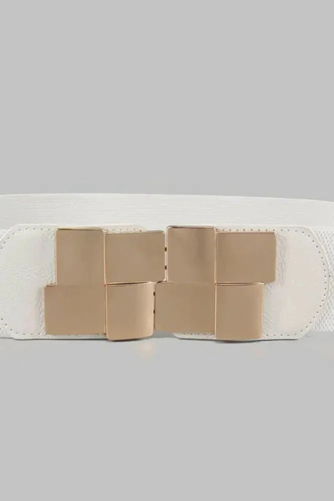 Geometric Buckle Elastic Wide Belt - Update AvenueTrendsi100100162067361100100162067361Geometric Buckle Elastic Wide BeltWhite