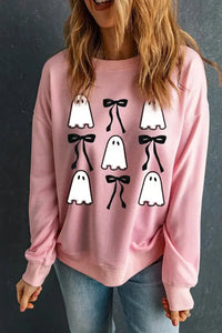 Ghost & Bow Round Neck Long Sleeve Sweatshirt - Update AvenueHalloweenTrendsi1001000142914051001000142914053a241113 - 76eb - 4b43 - 8578 - 506d25881531 - MaxBlush Pink