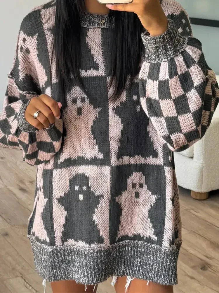 Ghost Dropped Shoulder Long Sleeve Sweater - Update AvenueHalloweenTrendsi1001007554058411001007554058415eafbf09 - d9db - 4620 - 9f42 - feaeb1a75a0e - MaxDusty Pink