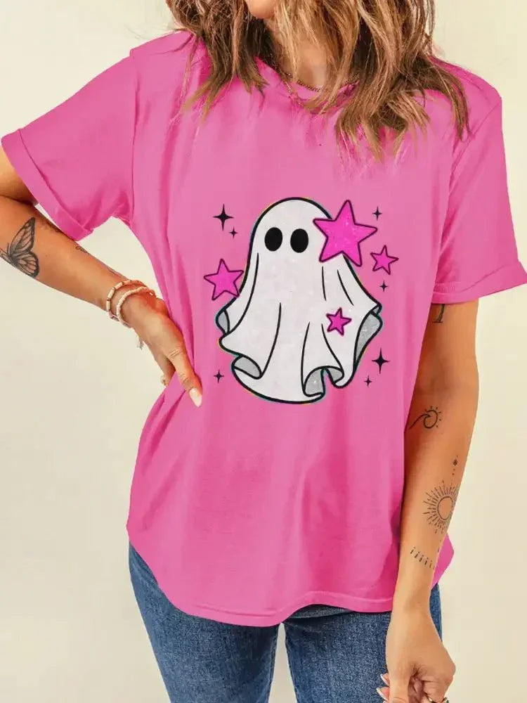 Ghost Graphic Halloween Round Neck T Shirt - Update AvenueT-ShirtsTrendsi10010001896454110010001896454110153eb7725e4680a19089177e266d01 - Max - OriginHot Pink