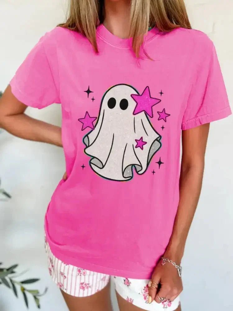 Ghost Graphic Halloween Round Neck T Shirt - Update AvenueT-ShirtsTrendsi100100018964541100100018964541c3ede4700727463dbb9512b46bc67534 - Max - OriginHot Pink