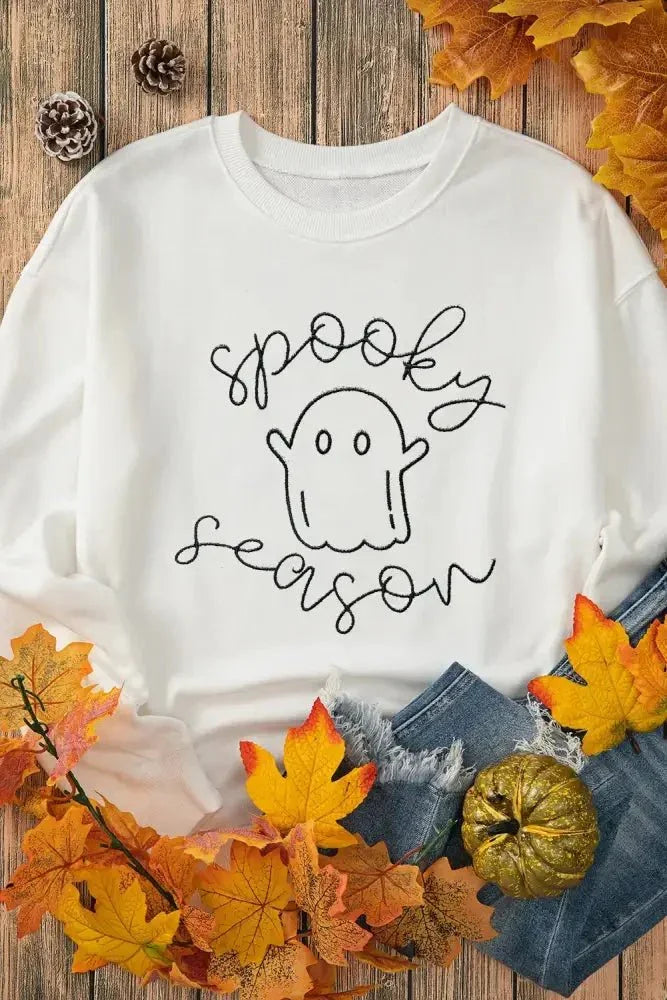 Ghost Graphic Long Sleeve Dropped Shoulder Sweatshirt - Update AvenueHalloweenTrendsi1001006745012961001006745012965eddbd23 - 2a6b - 46e3 - b3e3 - 18239d69a596 - MaxWhite