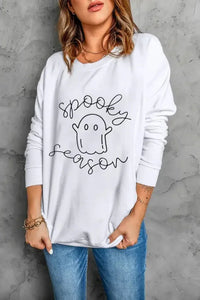 Ghost Graphic Long Sleeve Dropped Shoulder Sweatshirt - Update AvenueHalloweenTrendsi100100674501296100100674501296b9c03956 - 7b10 - 487d - 9d37 - e93f5f1e794e - MaxWhite