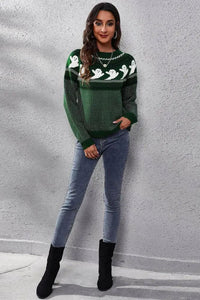 Ghost Pattern Round Neck Long Sleeve Sweater - Update AvenueHalloweenTrendsi10010012691253310010012691253315b6967bfc5a494f9007a6c6b35fbcc2 - MaxGreen