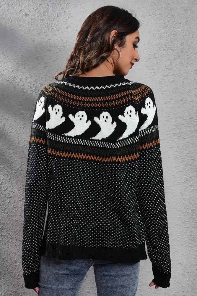 Ghost Pattern Round Neck Long Sleeve Sweater - Update AvenueHalloweenTrendsi100100126916189100100126916189aa02e3d8953044d08a436bb032851cb7 - MaxGhost