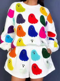 Ghost Printed Round Neck Long Sleeve Top and Shorts Set - Update AvenueHalloweenTrendsi100100186138121100100186138121d2c328b4 - b43e - 4ac6 - 81da - e6a905c76cb3 - MaxWhite