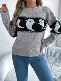 Ghost Round Neck Long Sleeve Sweater - Update AvenueHalloweenTrendsi1001008244034321001008244034325cf4dc8d - 095e - 44c1 - b129 - 8397d7bd1d00 - MaxGray