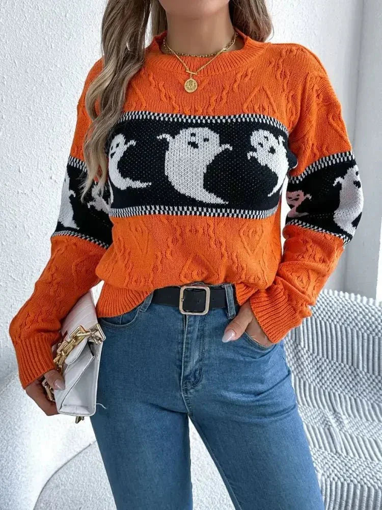 Ghost Round Neck Long Sleeve Sweater - Update AvenueHalloweenTrendsi100100824407472100100824407472fa88939e - 0915 - 4c58 - b1ae - 5e53ac031c5c - MaxOrange