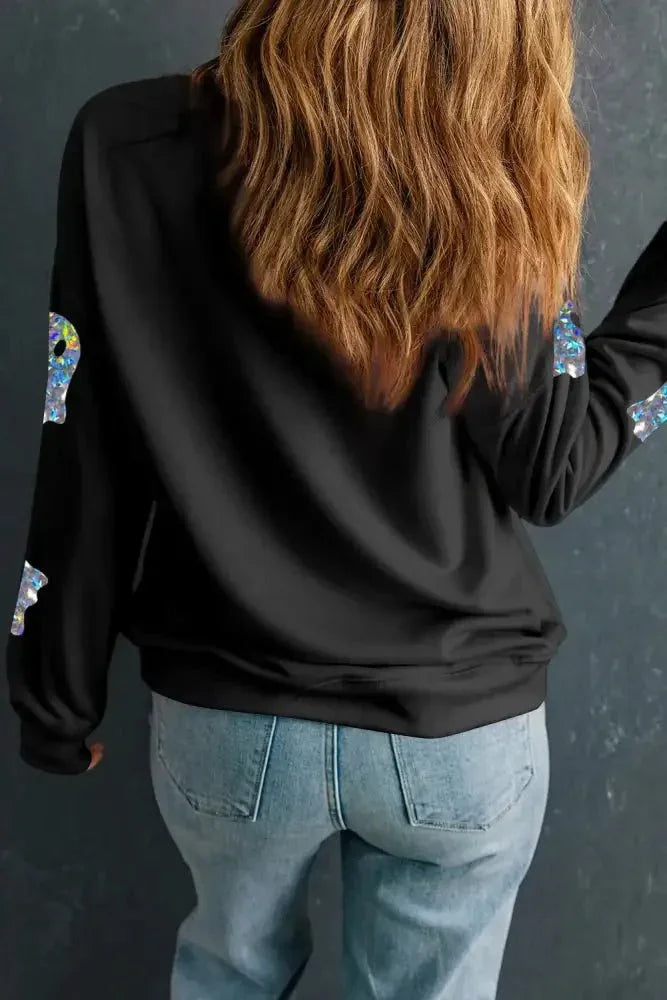 Ghost Round Neck Long Sleeve Sweatshirt - Update AvenueHalloweenTrendsi1001004838912881001004838912880d46a01d - 806f - 4f5e - a2c0 - 4369d254bb90 - MaxBlack