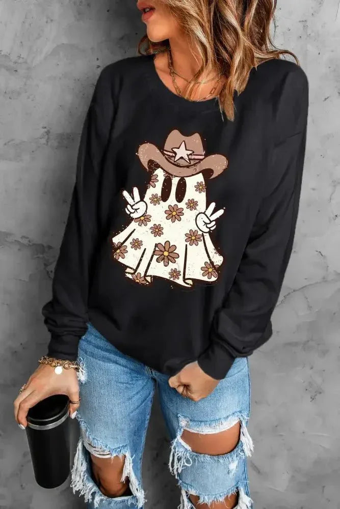 Ghost Round Neck Long Sleeve Sweatshirt - Update AvenueHalloweenTrendsi10010048788150910010048788150920b22aed - 1e78 - 4b66 - a493 - d8acdd0dc211 - MaxBlack