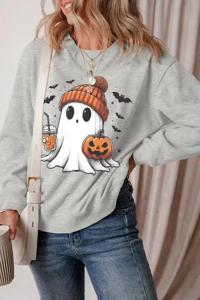Ghost Round Neck Long Sleeve Sweatshirt - Update AvenueHalloweenTrendsi100100857571656100100857571656eacf60bd - f1a5 - 48f5 - b12e - fb93439ccac5 - MaxGray