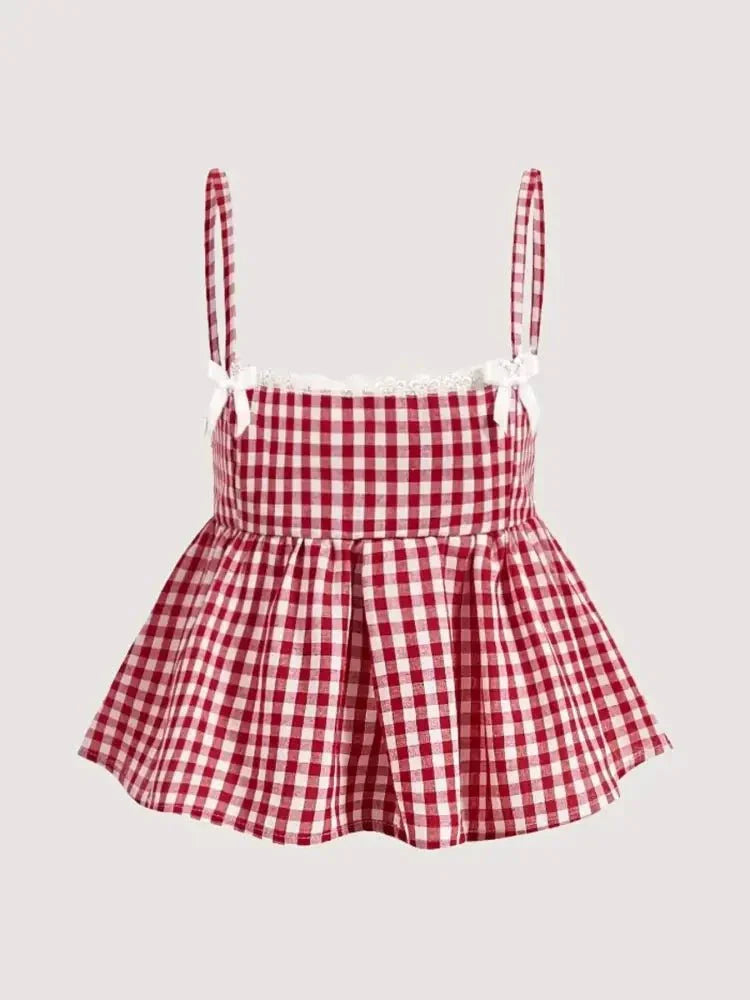 Gingham Check Peplum Cami Top - Update AvenueTrendsi10010043075496610010043075496676f4ae54 - 1170 - 4e7d - a785 - c2d38a89a082 - Max - OriginRed Plaid