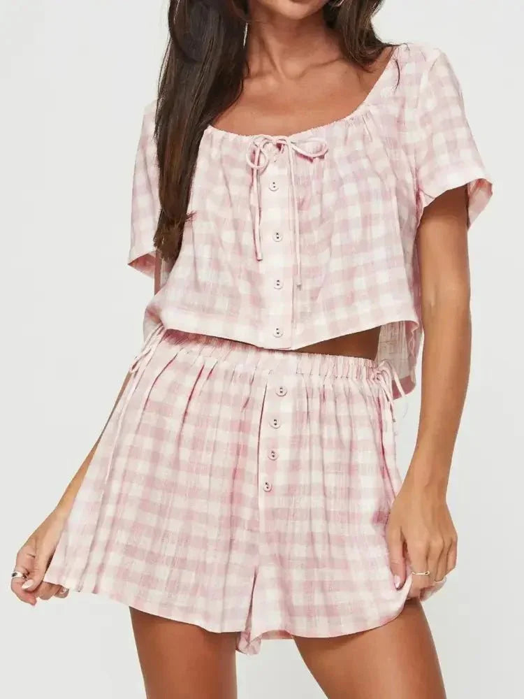 Gingham Check Top and Shorts Two - Piece Casual Set - Update AvenueTrendsi100100347831752100100347831752c09ac6d3 - 4132 - 408c - 927c - 70e6bab4ec57 - Max - OriginBlush Pink