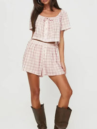 Gingham Check Top and Shorts Two - Piece Casual Set - Update AvenueTrendsi1001003478317521001003478317529bb24401 - ff26 - 47c7 - 89f4 - 242afe2cf1cc - Max - OriginBlush Pink
