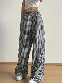Gingham Check Wide Leg Casual Pants - Update AvenueTrendsi10010022315947410010022315947436b05098 - 7db2 - 4dd0 - 8c0e - 1805efd95489 - Max - OriginBlack