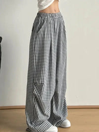Gingham Check Wide Leg Casual Pants - Update AvenueTrendsi100100223159474100100223159474e0463267 - 0a6b - 4d8a - a4e2 - c72e93137ede - Max - OriginBlack
