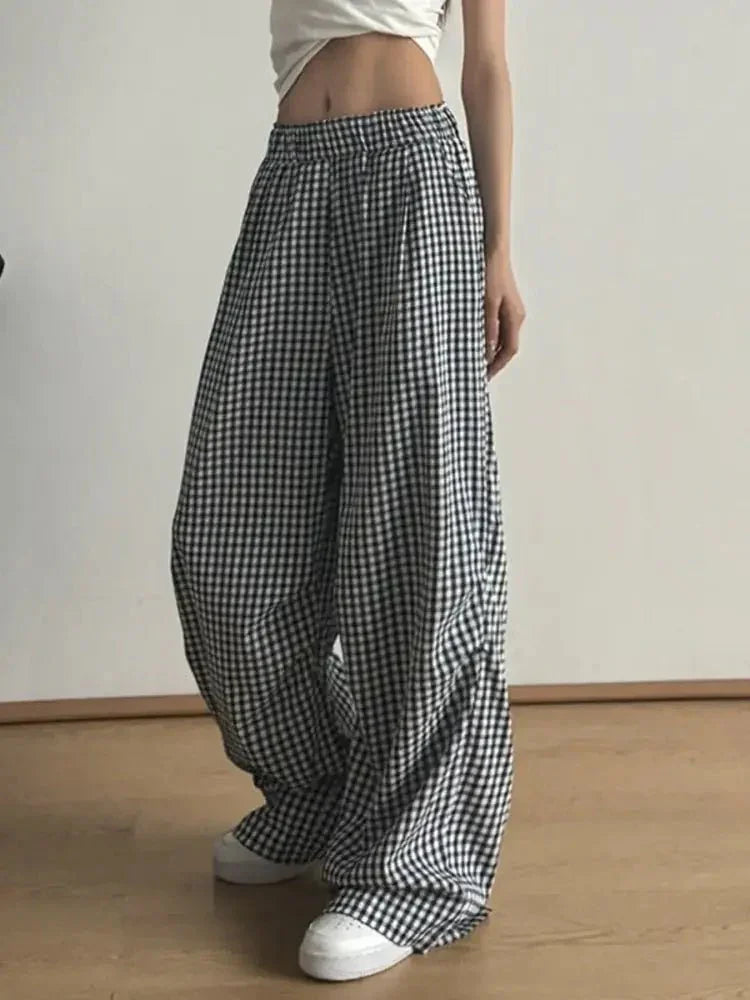 Gingham Check Wide Leg Casual Pants - Update AvenueTrendsi1001002231594741001002231594749823ae27 - 71ef - 4375 - 98bd - 853b998dbfa9 - Max - OriginBlack