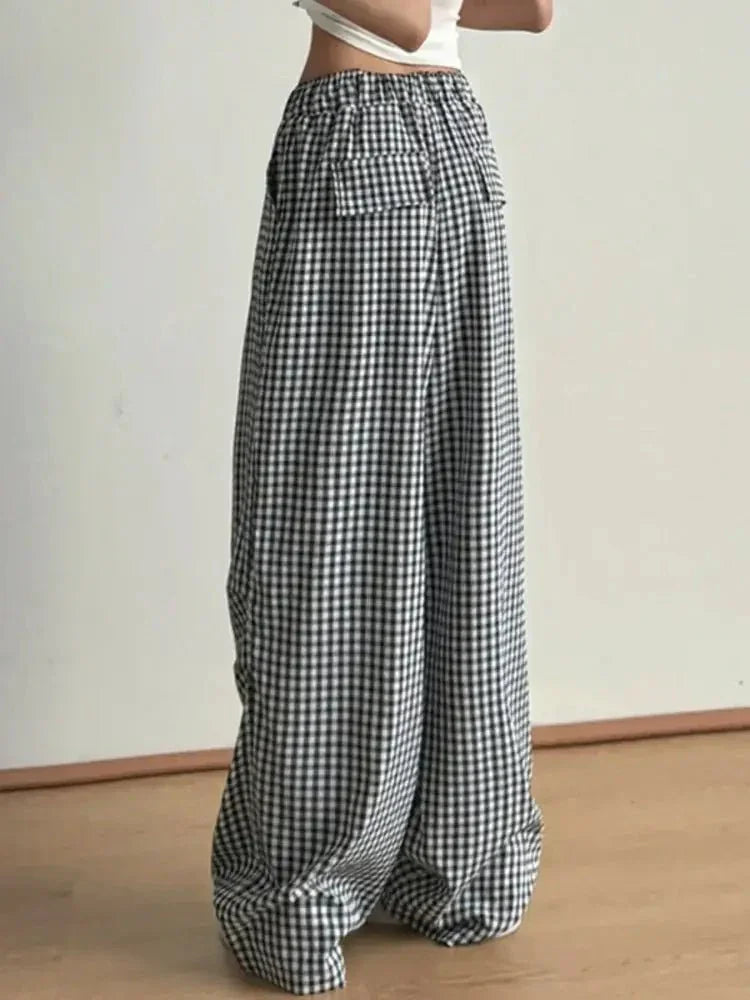 Gingham Check Wide Leg Casual Pants - Update AvenueTrendsi10010022315947410010022315947486c31a82 - 6707 - 4f60 - a487 - aa91b84d8119 - Max - OriginBlack