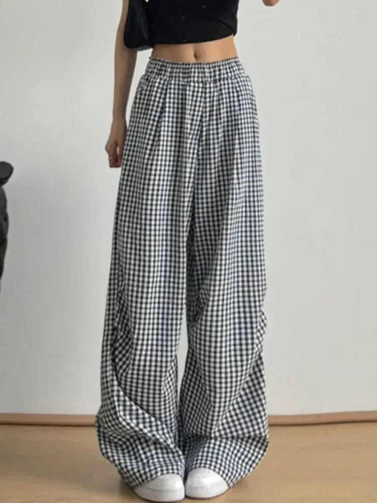 Gingham Check Wide Leg Casual Pants - Update AvenueTrendsi100100223159474100100223159474e6139e83 - 84a9 - 4973 - ba4d - c1cd742bc69d - Max - OriginBlack