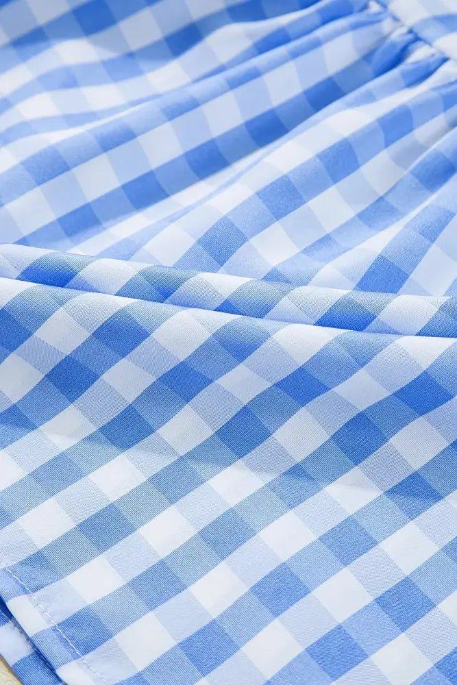 Gingham Short Sleeve Button Tie Split Neck Loose Mini Dress - Update AvenueTrendsi10010051963141010010051963141054953197 - d130 - 430a - a8da - 850262af7c2a - Max - OriginLight Blue