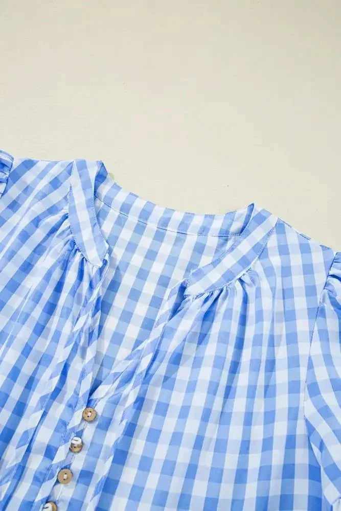 Gingham Short Sleeve Button Tie Split Neck Loose Mini Dress - Update AvenueTrendsi100100519631410100100519631410dd29107a - 3448 - 4199 - 8d6c - 7565dea18ab6 - Max - OriginLight Blue