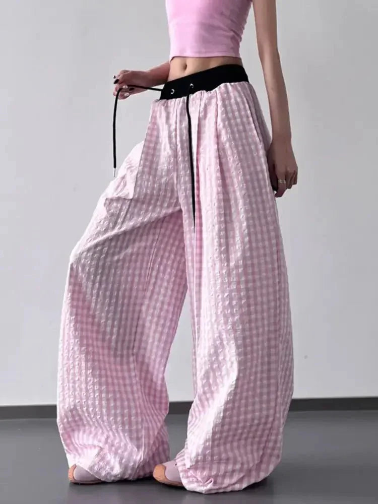 Gingham Wide Leg Drawstring Pants - Update AvenueTrendsi100100285523282100100285523282ab669115 - 566a - 4eb8 - af10 - 685a6c1fa001 - Max - OriginPink