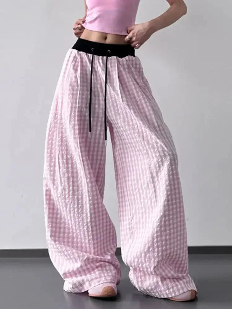 Gingham Wide Leg Drawstring Pants - Update AvenueTrendsi100100285523282100100285523282aa3357fa - 6139 - 4555 - a244 - ec43ecbccb0e - Max - OriginPink