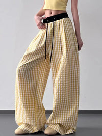 Gingham Wide Leg Drawstring Pants - Update AvenueTrendsi1001002855235101001002855235107217a11f - cfd0 - 4bd8 - 8499 - 6dbbe37a4e1b - Max - OriginYellow