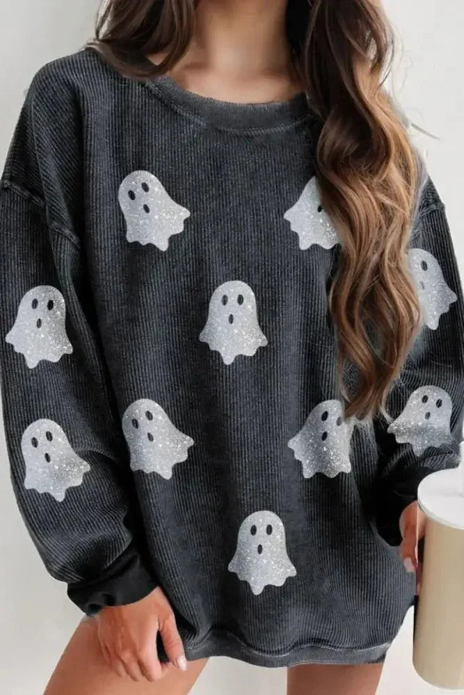 Glitter Ghost Round Neck Long Sleeve Sweatshirt - Update AvenueHalloweenTrendsi100100585781185100100585781185c6d0cfe2 - 8b44 - 4009 - b6f5 - 9b3250f7f839 - MaxBlack