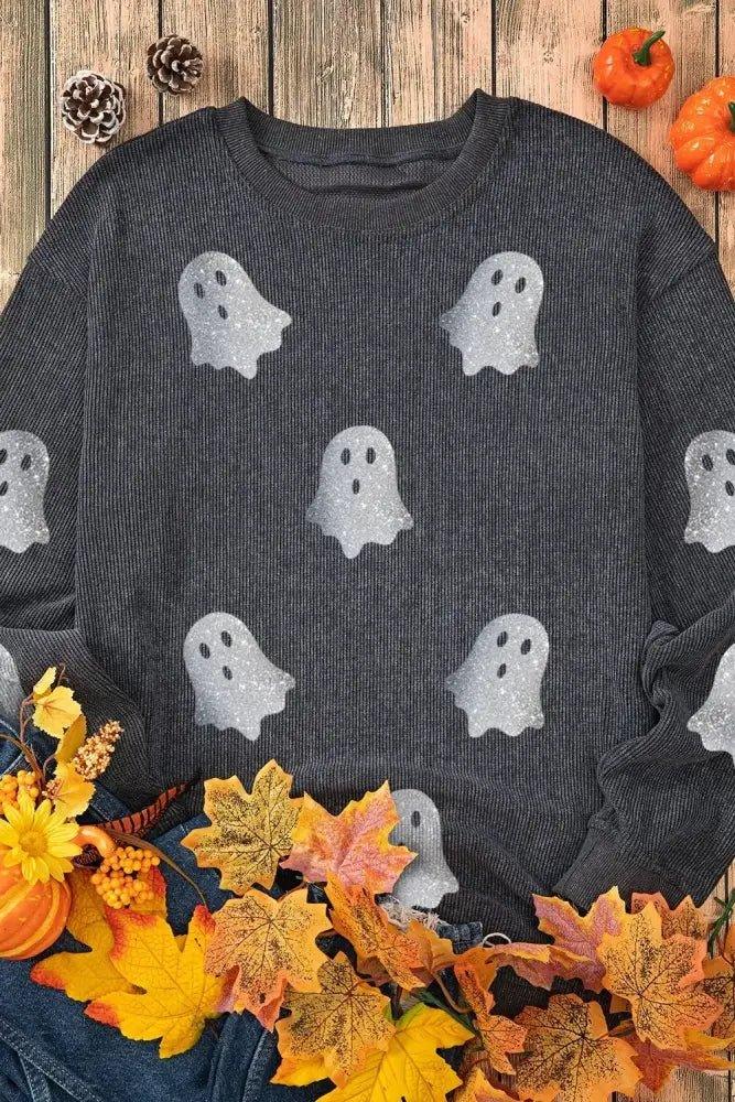 Glitter Ghost Round Neck Long Sleeve Sweatshirt - Update AvenueHalloweenTrendsi100100585781260100100585781260ce687b83 - 0031 - 46ef - a3d8 - 8125377eb11e - MaxDark Gray